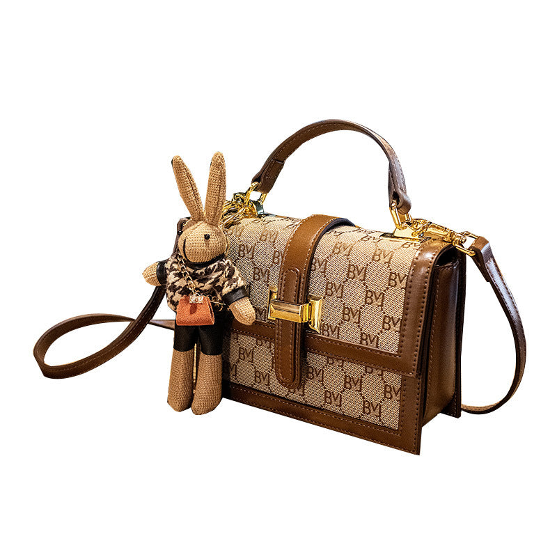 New Fashion Retro Design Handbag Versatile One Shoulder Crossbody Bag(rabbit included)