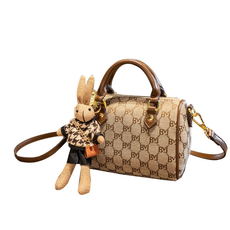 New Fashion Retro Design Handbag Versatile One Shoulder Crossbody Bag(rabbit included)