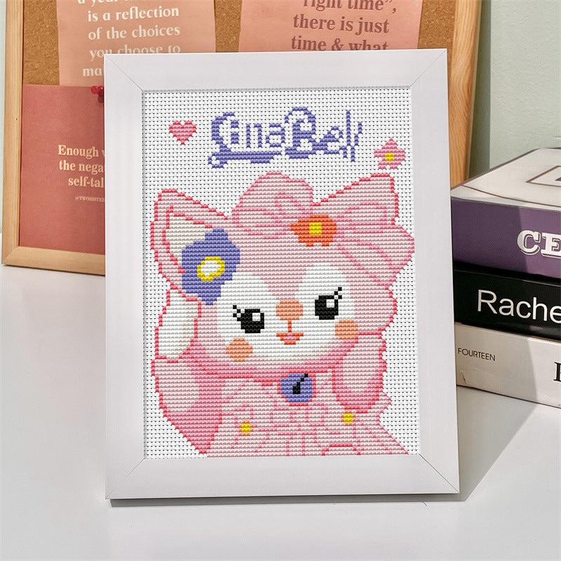 25x20cm Lina Bell Cross Stitch DIY Embroidery Kits With Frame Art