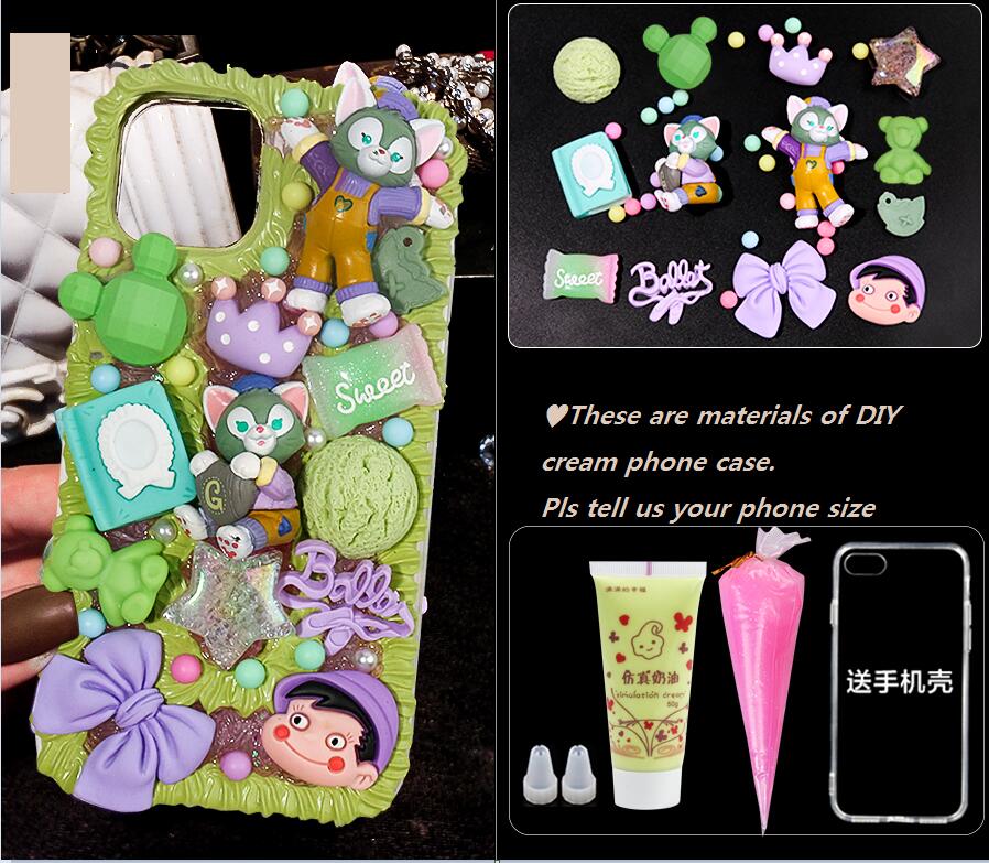 CAT Handmade Cream Glue Diy Phone Case