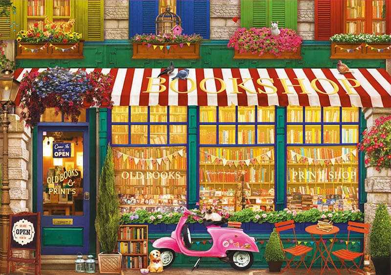 60x80CM Street Book store Full Diamond Painting NO Frame Round diamond R7942