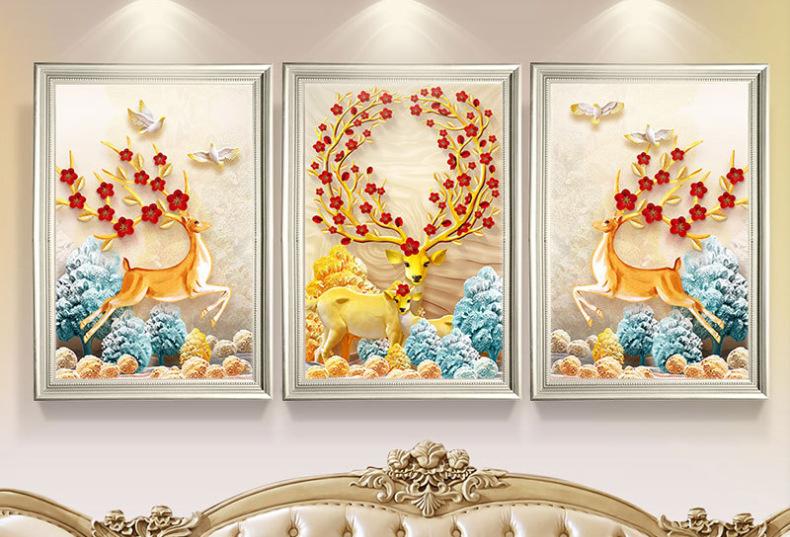 120X60CM-DIY 5D Diamond Painting (Each 40*60cm) for Living Room No frame A8332