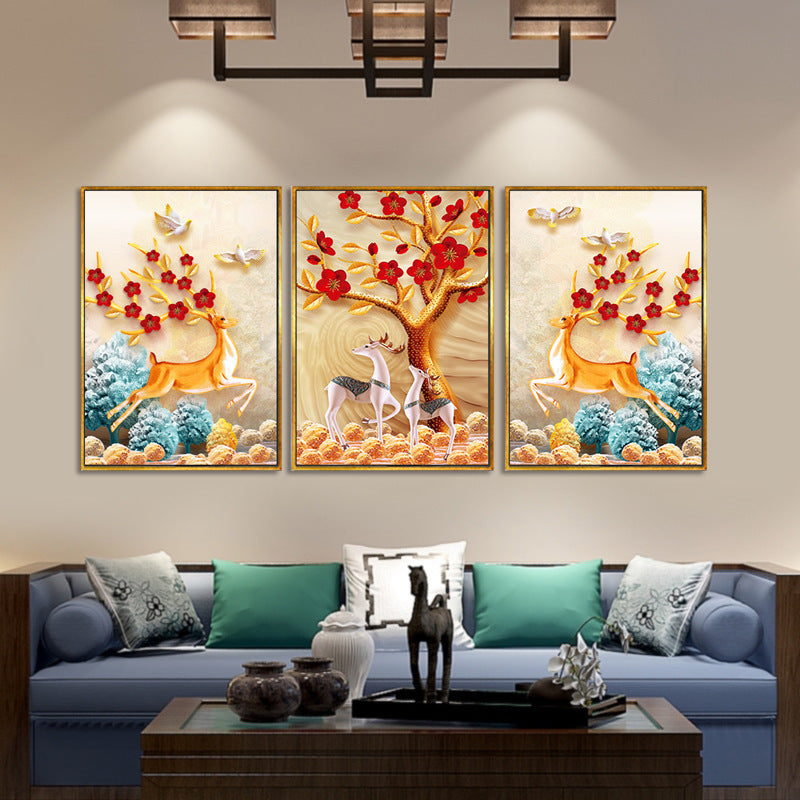 120x60cm Lucky Gold deer (Special AB beads) 5d diy diamond painting full drill NO FRAME
