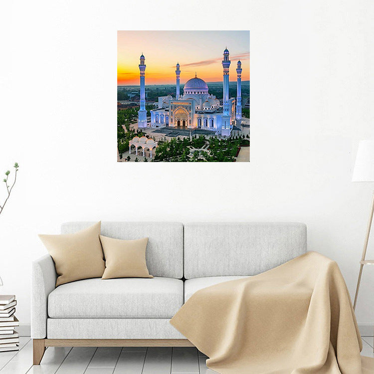 50x50cm Sunset Castle 5d diy diamond painting full drill NO FRAME (AB beads) M9898