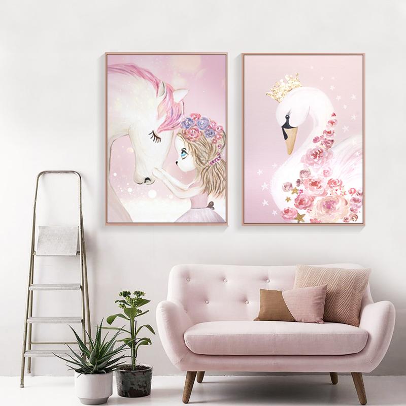 120x60CM (3pcs-each 40*60cm) 5d diamond painting no frame-Pink cartoon