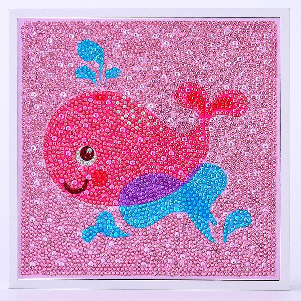 20X20CM Whale with frame 5D Kids Diamond Painting