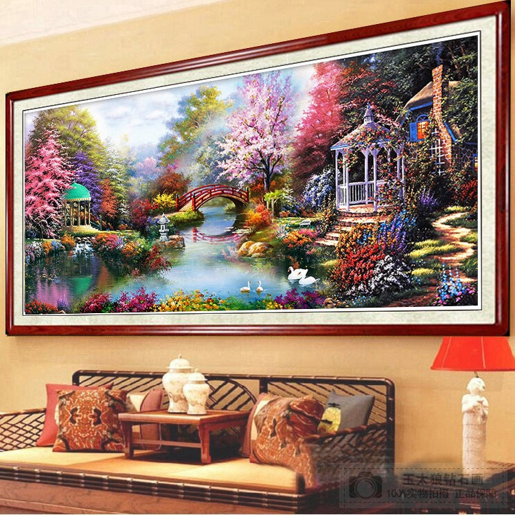 120x50cm Garden 5d diy diamond painting full drill NO FRAME A9884