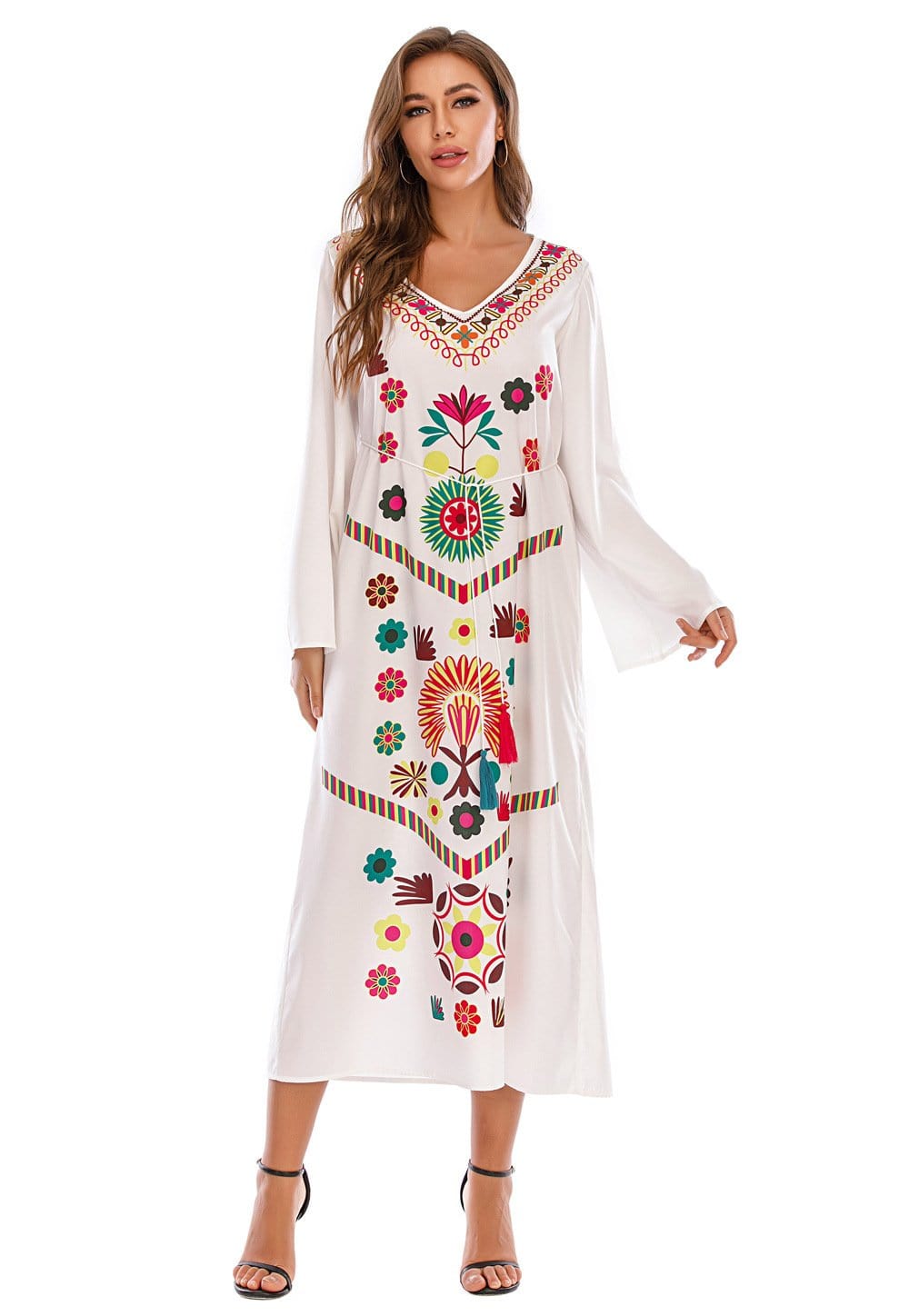 Bohemian Tassel Print Dress Women's Dress Beach Dress