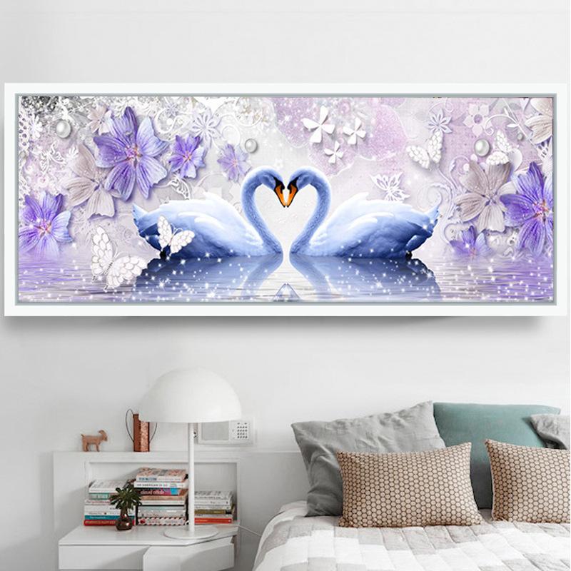 120x45cm swan 5d diy diamond painting full drill NO FRAME A7489