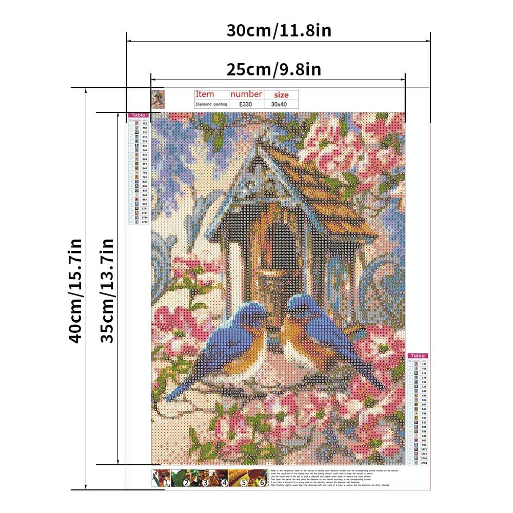 Bird & House-5D Full Diamond Painting DIY Pictures 30X40CM M5325