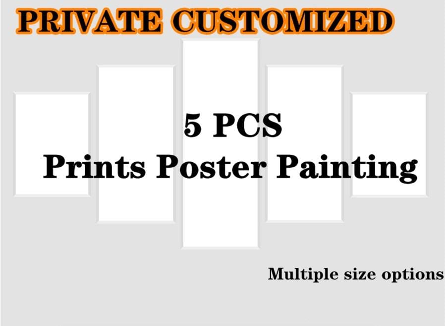 PRIVATE CUSTOMIZED 5 PCS Prints Poster Wall Modular Picture Canvas Art Home Decoration Artwork
