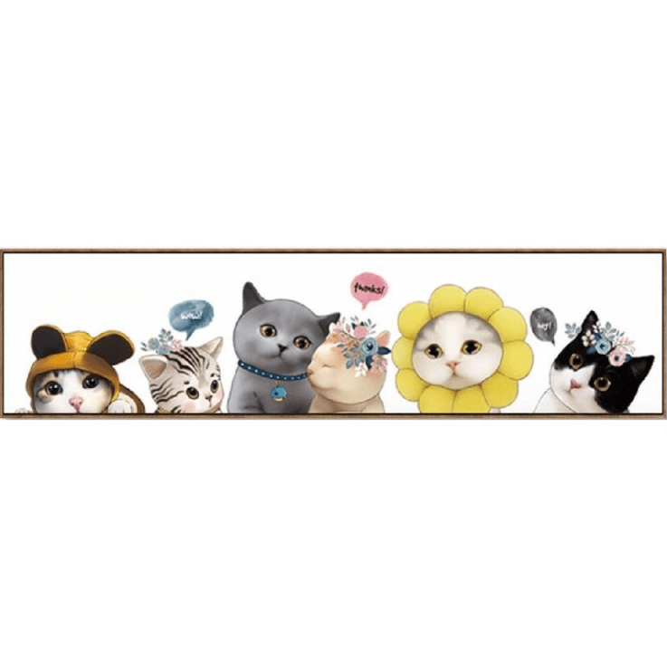 127x38cm Cat Cross Stitch Kits 11CT Stamped Full Range of Embroidery Starter Kit for Beginners Pre-Printed Pattern