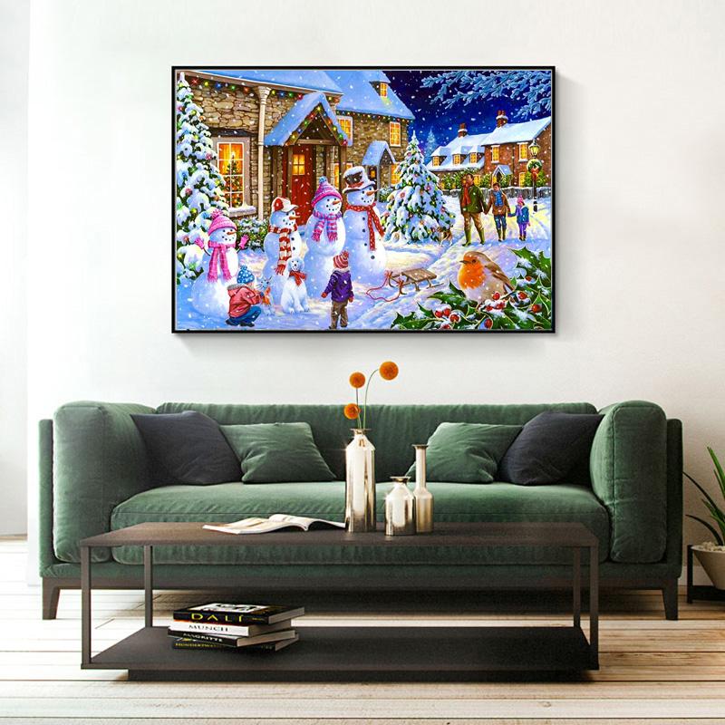 DIY 5D Diamond Painting House Diamond Embroidery Winter Snow Scenery Full Square/Round