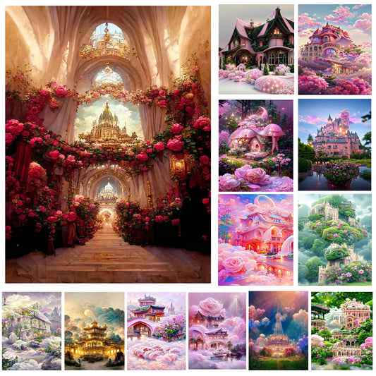 40X50CM -dream castle DIY 5D Full Diamond Painting NO FRAME