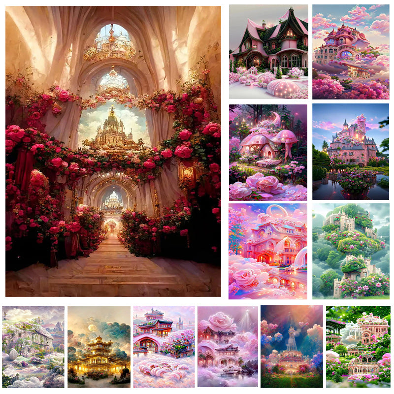 40X50CM -dream castle DIY 5D Full Diamond Painting NO FRAME 01