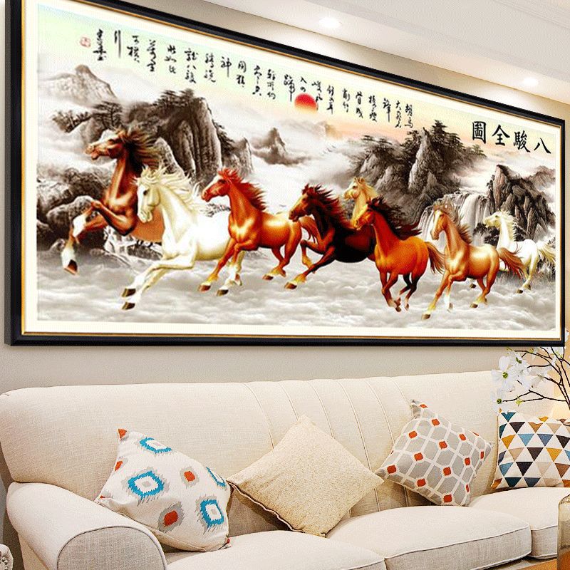 150X60CM-8 horse to success -DIY 5D full AB Bead Diamond Painting NO FRAME A7670