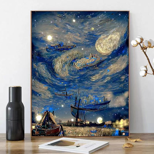 60X80CM -  Starry Sky DIY 5D Full Diamond Painting NO Frame
