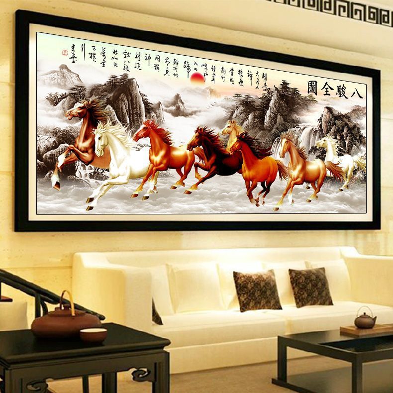 150X60CM-8 horse to success -DIY 5D full AB Bead Diamond Painting NO FRAME A7670