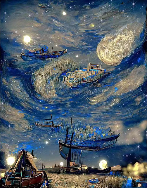 60X80CM -  Starry Sky DIY 5D Full Diamond Painting NO Frame