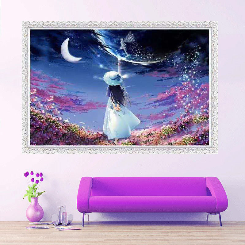 50X70CM - Girl DIY 5D Full Diamond Painting NO Frame