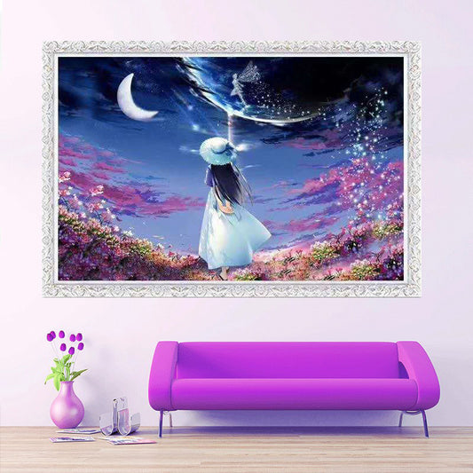 50X70CM - Girl DIY 5D Full Diamond Painting NO Frame