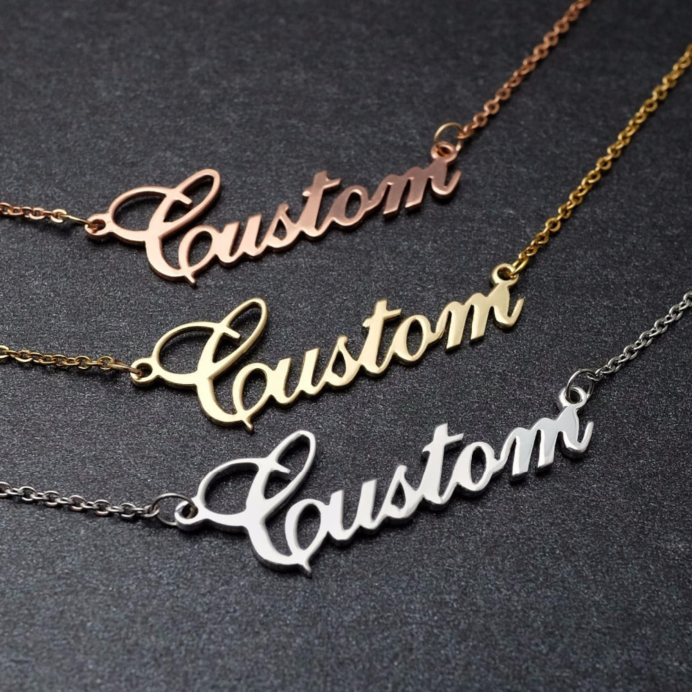 Custom Name Necklace Personalized Stainless Steel Necklaces Customized Jewelry