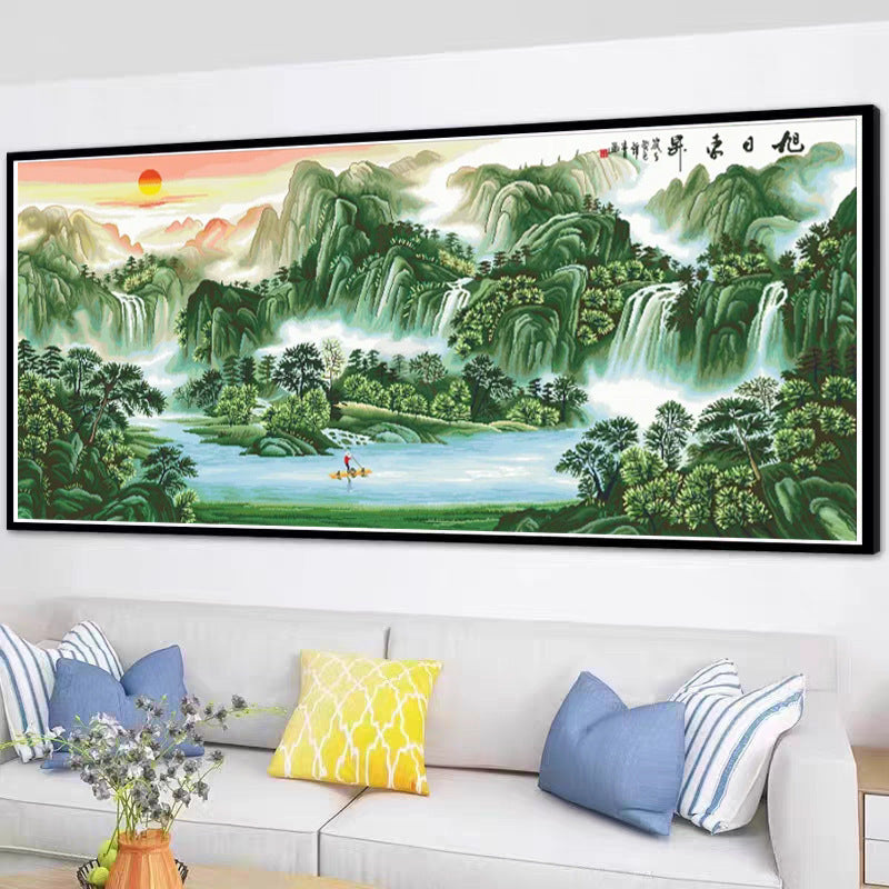 210x90cm DIY Cross Stitch Kits Stamped Full Range of Embroidery 11CT 3 Strands-Landscape
