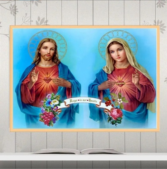 80x60cm Jesus and Mary 5d diy diamond painting full drill NO FRAME A8178