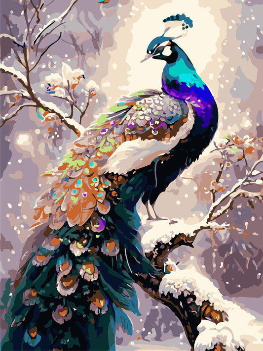 50x70CM -  Peacock DIY 5D full Diamond Painting no frame