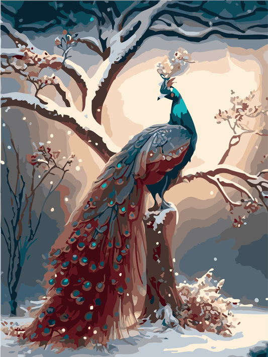 50x70CM -  Peacock DIY 5D full Diamond Painting no frame