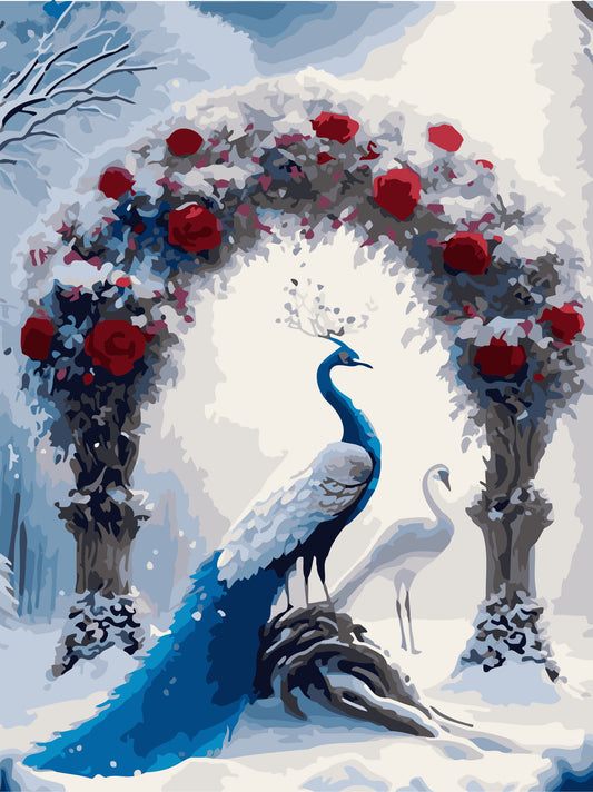 50x70CM -  Peacock DIY 5D full Diamond Painting no frame