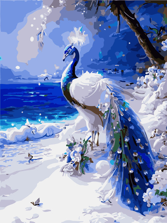 50x70CM -  Peacock DIY 5D full Diamond Painting no frame