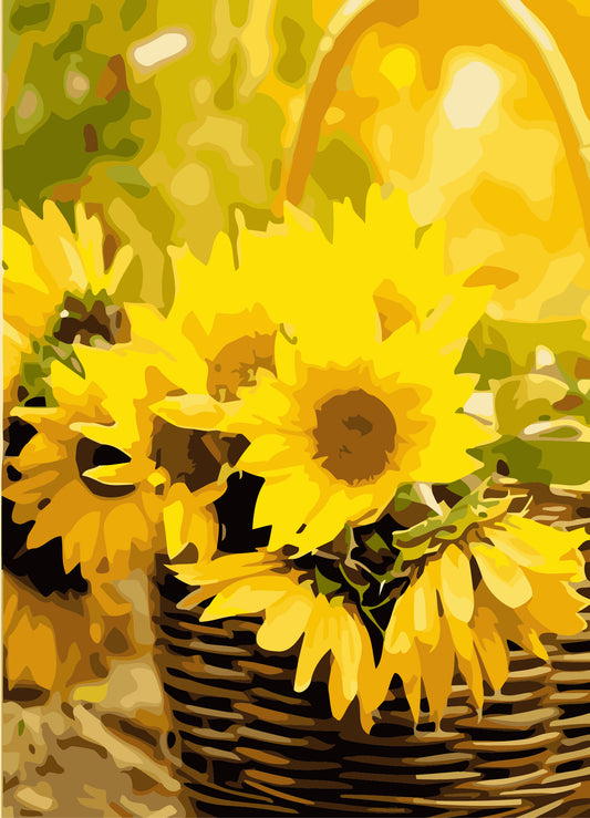 40*50CM Sunflower No Framed DIY Oil Painting By Numbers