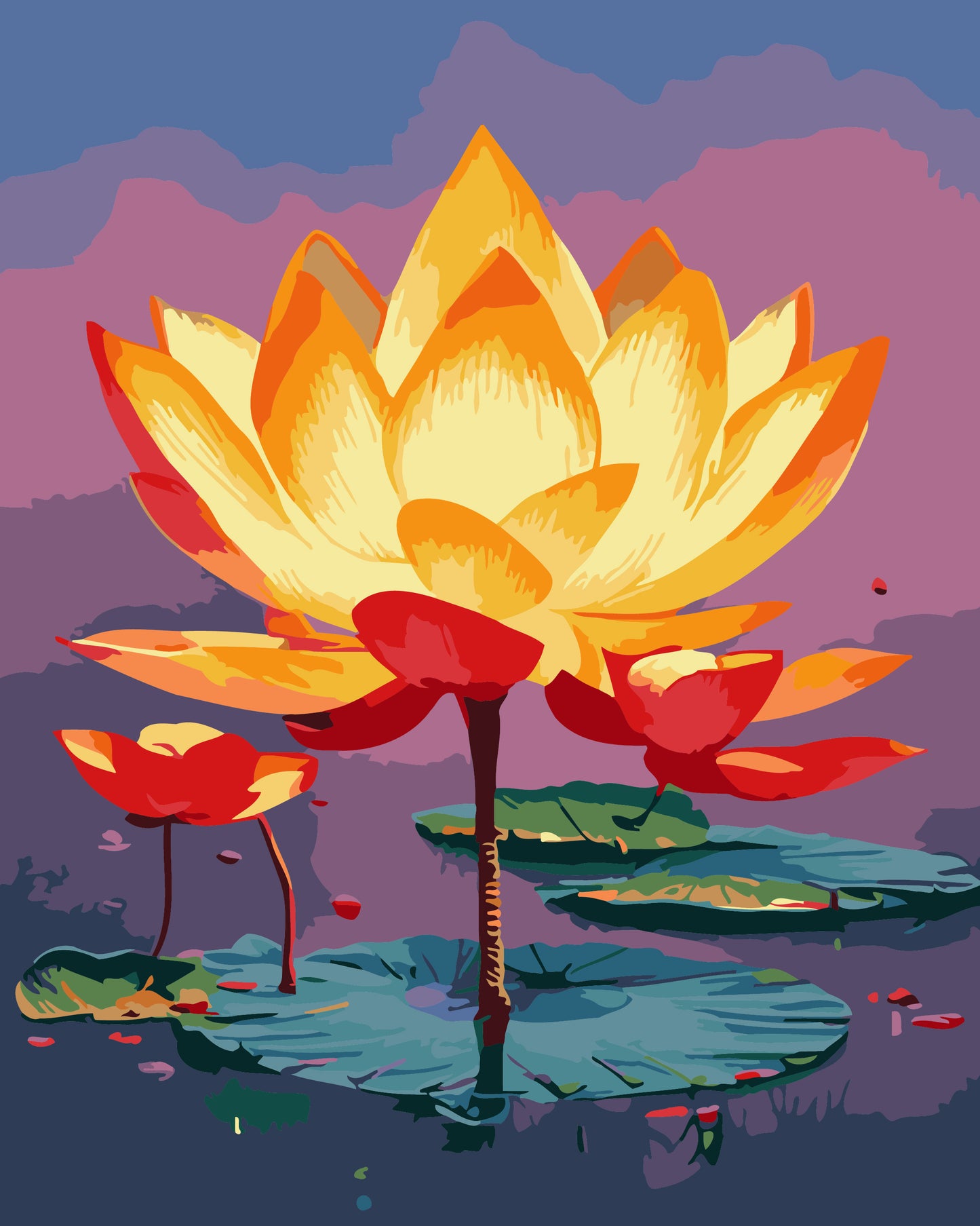 40X50CM Lotus Flower DIY Oil Painting By Numbers