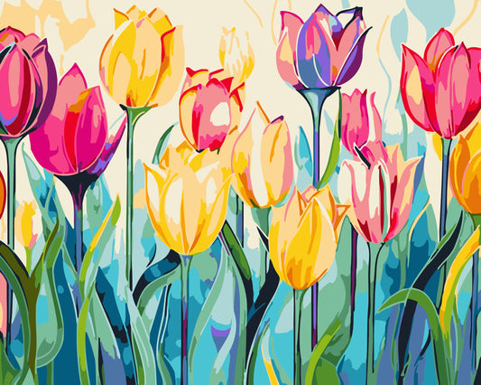 40X50CM Tulip Flower DIY Oil Painting By Numbers