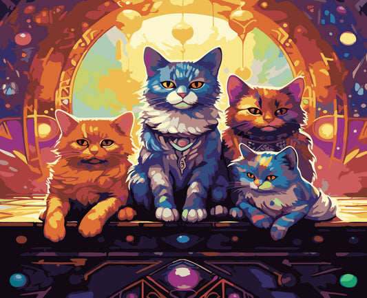 40X50CM New Cat DIY Oil Painting By Numbers