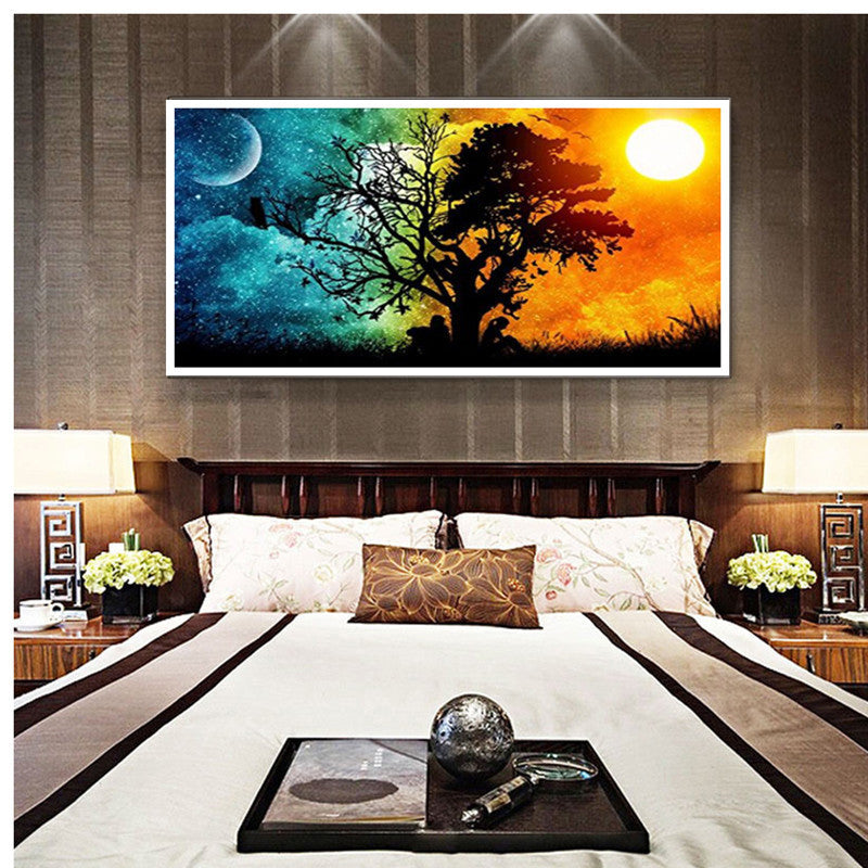 45X68CM - Sun and Moon DIY 5D Full Diamond Painting NO Frame