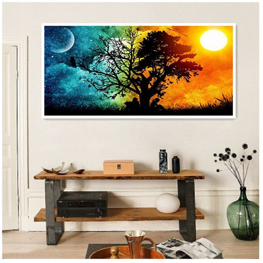 45X68CM - Sun and Moon DIY 5D Full Diamond Painting NO Frame