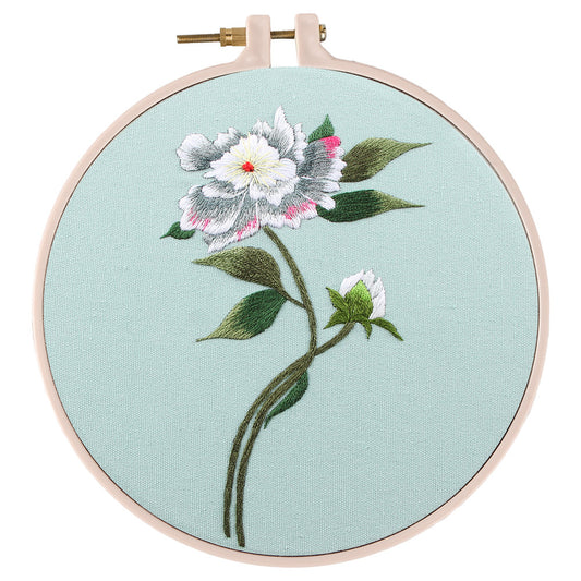 20x20cm Cross Stitch Flower DIY Embroidery Kits With Hoop Art Needlework