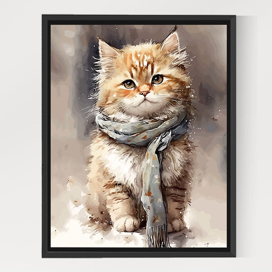 40X50CM Cat DIY Oil Painting By Numbers No Frame