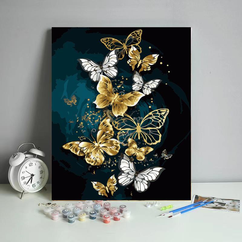 Butterfly No Framed DIY Oil Painting By Numbers 40*50CM