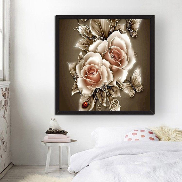 40X40CM - Flower DIY 5D Full Diamond Painting NO Frame