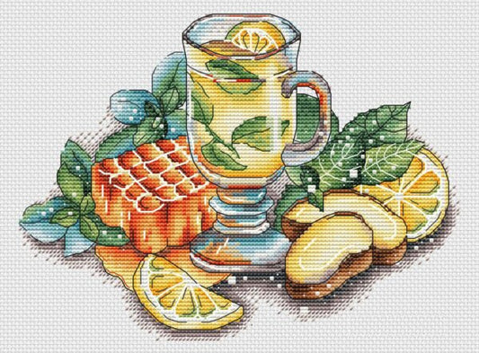 25X21cm Kitchen decoration Stitch Kits 11CT Stamped Full Range of Embroidery Starter Kit for Beginners Pre-Printed Pattern