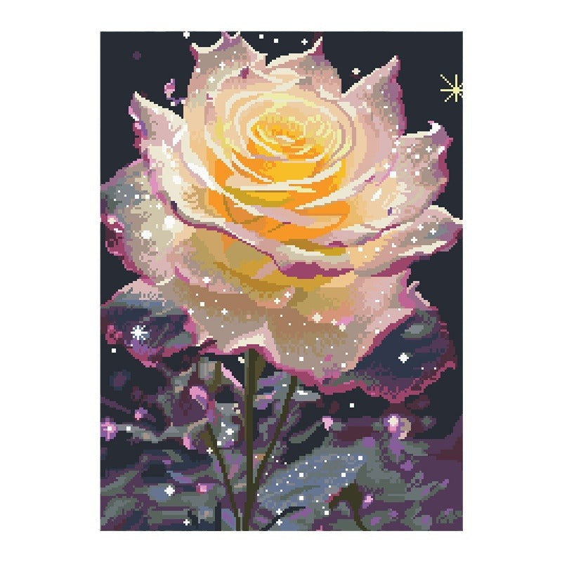 60x80cm Dreamy Rose  Stitch Kits 11CT Stamped Full Range of Embroidery Starter Kit for Beginners Pre-Printed Pattern