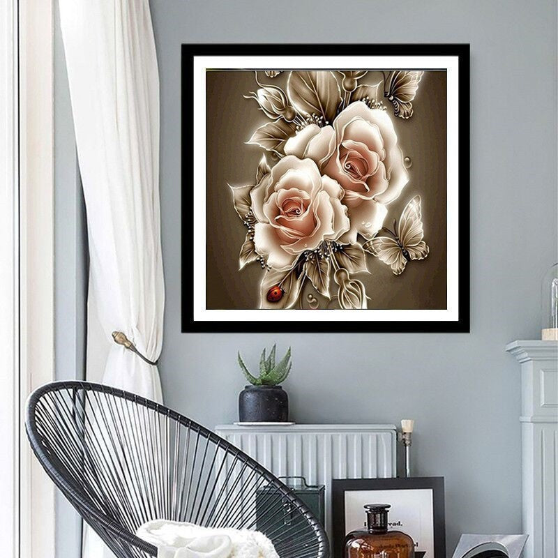 40X40CM - Flower DIY 5D Full Diamond Painting NO Frame