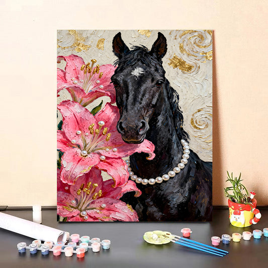 40X50CM Horse DIY Oil Painting By Numbers WITH Frame DIY Product