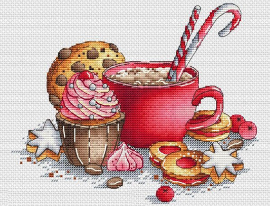 25X21cm Kitchen decoration Stitch Kits 11CT Stamped Full Range of Embroidery Starter Kit for Beginners Pre-Printed Pattern