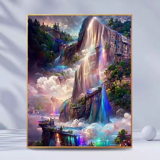 40X50CM - Waterfall Landscape DIY 5D Full Diamond Painting NO Frame