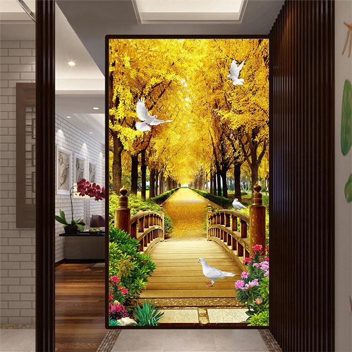 Golden Tree and White Pigeon DIY Product 5D Full Diamond DIY Painting NO Frame