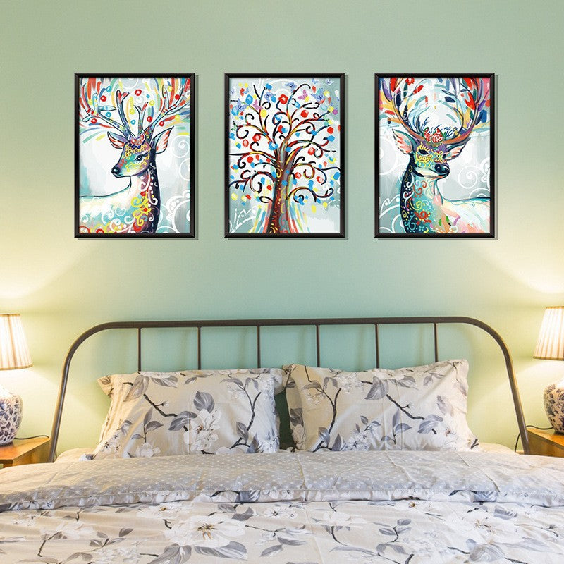 50X120CM -  3pcs Deer DIY 5D Full Diamond Painting NO Frame